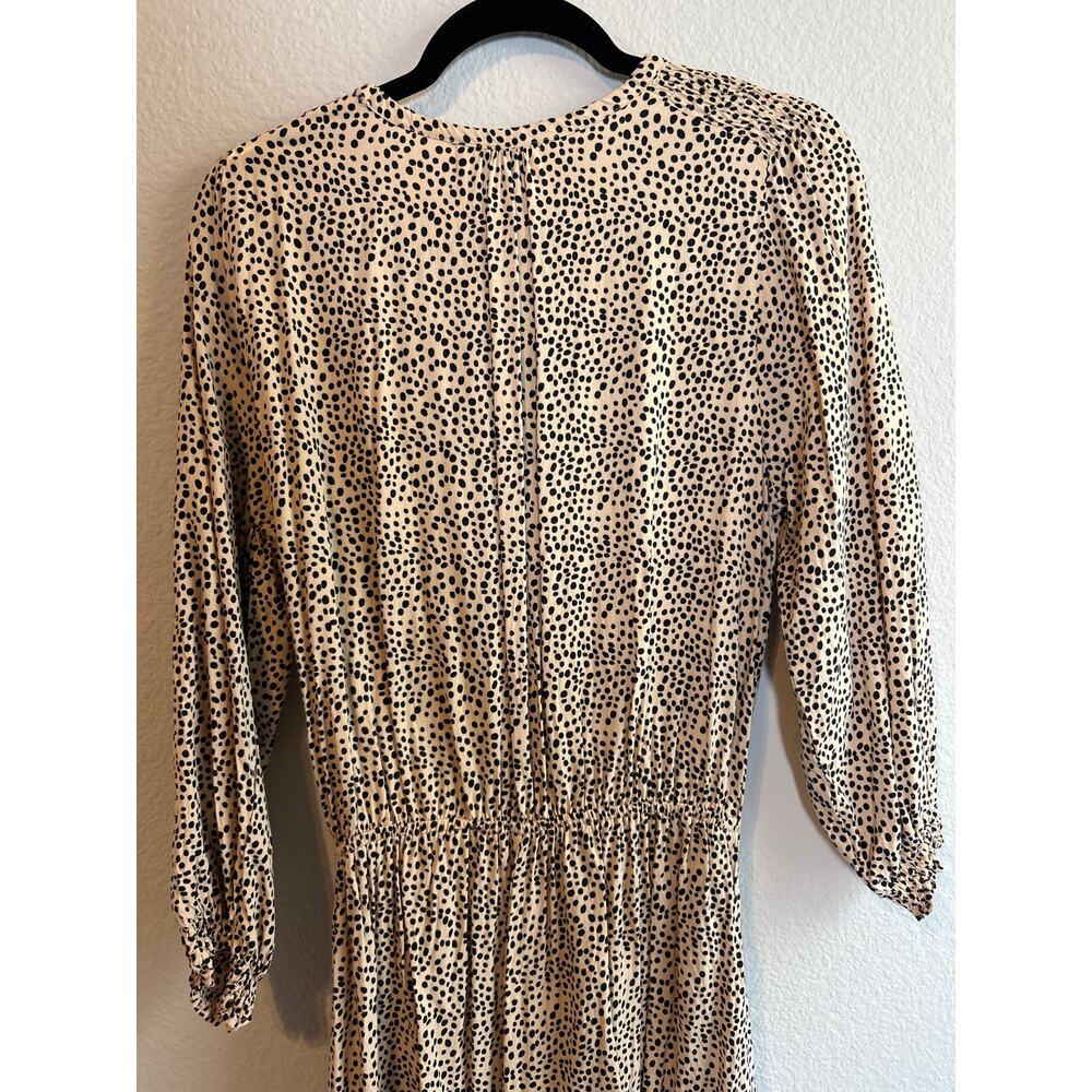 Anthropologie Beachgold | Tan/Black Polka Dot Half Sleeve Romper | Small - Picture 12 of 14